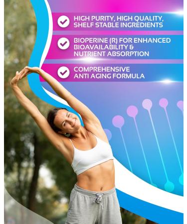 NR + Resveratrol Supplement - Increase NAD, DNA & Cellular Health, Longevity, Vitality. 5-in-1 Anti Aging Formula w/ Nicotinamide Riboside, Trans Resveratrol, Vitamin C, Grape Seed, Pine Bark Original - Buy Online on GoSupps.com