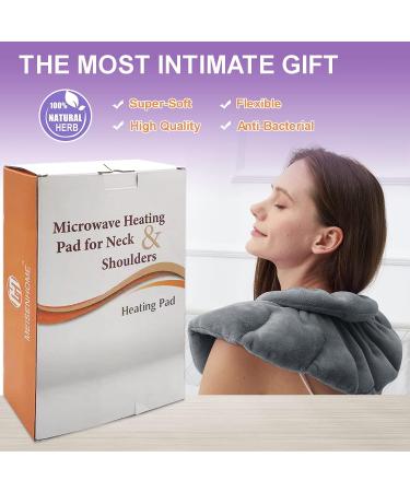 MEISENHOME Microwavable Heating Pad for Neck and Shoulders - Pain Relief Wrap with Moist Heat - Gray - Buy Online on GoSupps.com