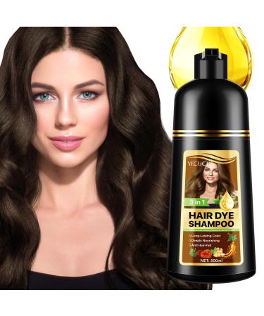 Frovetani 3 in 1 Instant Grey Hair Dye Shampoo Long Lasting Color Instant Shampoo for Men & Women Plant Ingredients (Coffee)