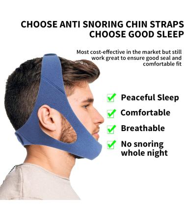 2023 Upgraded Anti Snoring Chin Strap - Adjustable Stop Snore Aid for Men and Women - Effective Relief for Dry Mouth and Noise - Breath Easy with Professional Sleep Support (Blue) - Buy Online on GoSupps.com