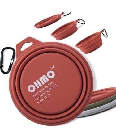Ohmo foldable dog bowl 800ml for medium -sized to large pets traveling dogs portable drinking bowl ideal for walking camping hiking extra thick (erythrinus) 800ml erythrinus