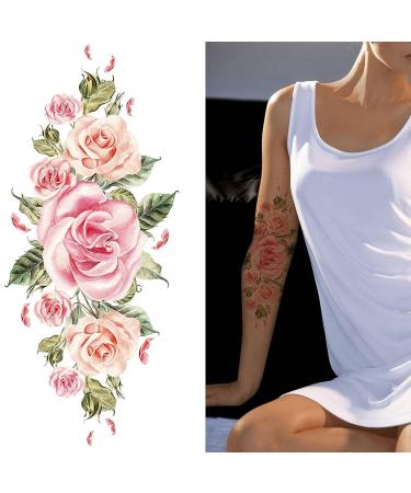 Quichic Realistic Large Flower Temporary Tattoos - 60+ Designs for Women and Girls - Sexy Floral Blossom Branch Neck and Hand Fake Tattoos - Long Lasting Adult Temporary Tattoo - Buy Online on GoSupps.com