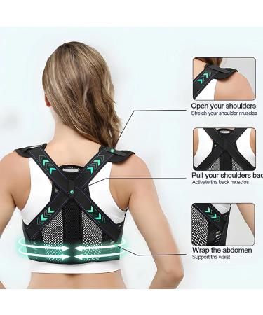 Unisex Adjustable Back Brace for Posture Improve Hunchback Pain Relief for Back Shoulders Neck Steel Plate M - Buy Online on GoSupps.com