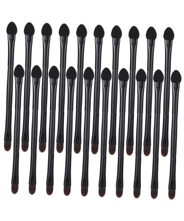 Healeved 40 Pcs Double Eye Shadow Makeup Eyeliner Makeup Tool Women Face Blending Sponge Blush Black Plastic
