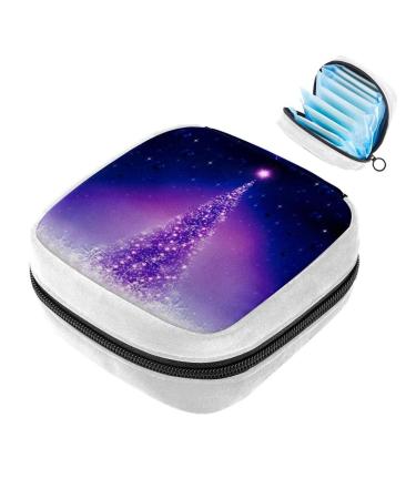 GIAPB Sanitary Napkin Storage Bag Period Bag Tampon Bag Makeup Bag Pad Pouch Christmas Tree and Snowflakes Color2651