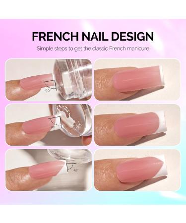 MelodySusie French Nail Stamper Kit - 2PCS Silicone Nail Stamp & Scraper for DIY Manicure | Perfect for Home & Salon | Laser Glitter Design - Buy Online on GoSupps.com