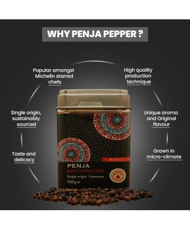 Fire Mountain Black Penja Pepper 100g - Single Origin Whole Peppercorn Berries from Penja Valley for Grinder Refill - Buy Online on GoSupps.com