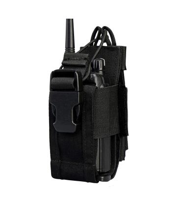VIPERADE Radio Holster, MOLLE Radio Pouch for Vest, Universal Walkie Talkie Holster Radio Holder for Duty Belt, Police Radio Holder Tactical Radio Pouch for Baofeng, Motorola Black
