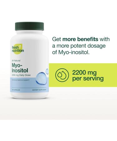 Myo-Inositol - 2200mg Strongest NMR Verified - 120 High Potency Powder Capsules - Best Value Myo Inositol - Made in The USA - Buy Online on GoSupps.com
