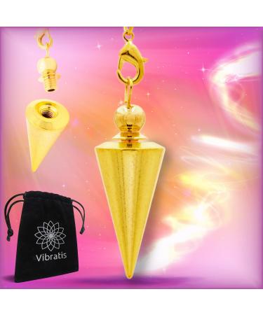 Vibratis fortune-telling clock gold-coloured cones for work on plan universal pendulum for radiesthesia made of gold-plated brass