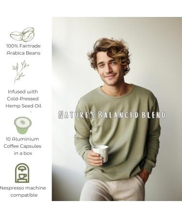 Coffee Capsules infused with Cold Pressed Hemp Seed Oil Extract Roma' Dark Roast Arabica Coffee Pack of 10 Coffee Pods Nespresso Compatible - Buy Online on GoSupps.com
