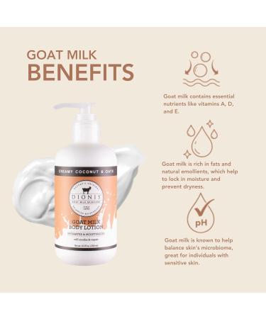 Dionis Creamy Coconut & Oats Goat Milk Body Lotion Refill Pouch & Skincare Scented Lotion Creamy Coconut & Oats 8.5 oz - Buy Online on GoSupps.com