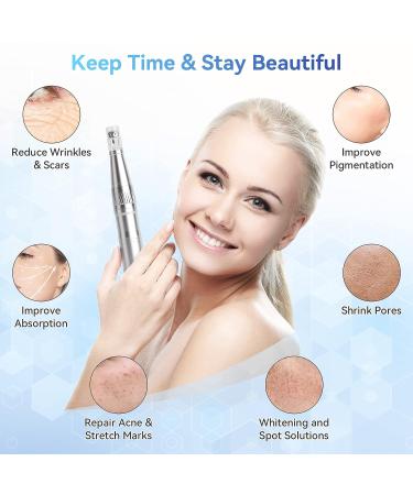 Professional Beauty Pen | Beautlinks Multi-function Wireless Auto Pen | Skin Care Kit for Face and Body | 10 pcs Replacement Head - Silver - Buy Online on GoSupps.com