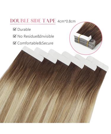 Buy Sixstarhair Tape In Hair Extensions - Real Hair 20 Pieces 50g Silky Smooth 55cm #3/8/613 Invisible and Rooted International Shipping Available - Buy Online on GoSupps.com