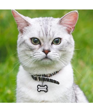 Personalized Bone Shaped Pet ID Tag for Dogs and Cats | Engraved Collar Pendant | Custom Engrave Name & Number | Cat & Dog Supplies | Gift for Pets |Black - Buy Online on GoSupps.com
