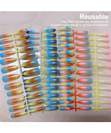 dijiusidy 24 Pieces Nails Full Cover Elegant Gradient Style Artificial Nail Tips Manicure Decoration Fingernail Accessory ch04 - Buy Online on GoSupps.com