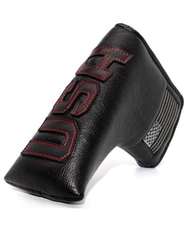 Golf Putter Cover Blade,USA Putter Headcovers Golf Club Head Covers for Putter Leather Golf Putter Head Covers with Magnetic for Odyssey Scotty Cameron Non-customize-Red 3
