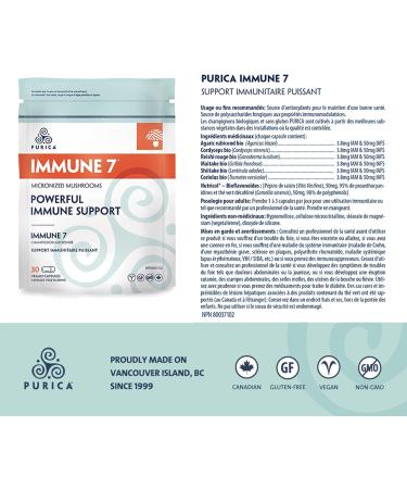 Purica - Immune 7 Powerful Immune Support Supplement 30 Caps - Immune System Support - Immunity Vitamins - Immune 7 Mushroom - Immunity Supplement - Immunity Support 30 count (Pack of 1) - Buy Online on GoSupps.com