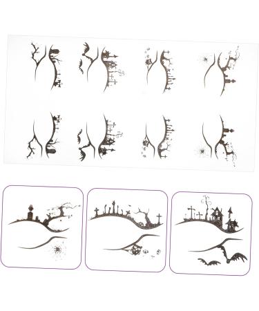 VINTORKY 4 Pairs Halloween Eyeliner Stickers Decor Eyeshadow Halloween Makeup Tools Eye Makeup Decals Black - Buy Online on GoSupps.com