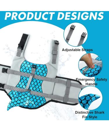 Emust Shark Wiskers for Dogs - Adjustable Ripstop Dog Life Vest with Rescue Handle Perfect for Water Safety at Pool & Beach (Large Blue) - Buy Online on GoSupps.com