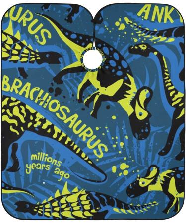Waterproof Barber Cape - Dino Pattern on Blue & Cheetah Haircut Bib for Men | Unisex Hair Cutting Cape - Shop Now - Buy Online on GoSupps.com
