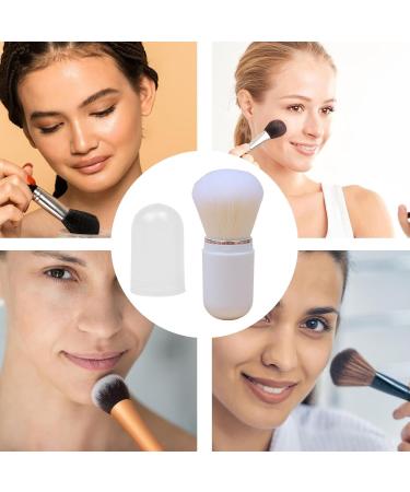 Retractable Makeup Brush - Small Foundation Brush Retractable Blush Brush | Travel-Friendly Portable Makeup Brush Multi-Purpose Use Brush for Travel Foundation Application Portable Compact with Lid white - Buy Online on GoSupps.com