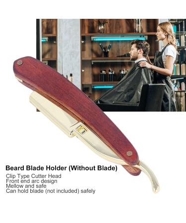 Professional Hairdressing Holder for Men | Stainless Steel Beard Blade Stand & Beech Handle Hairdressing Tools - Buy Online on GoSupps.com