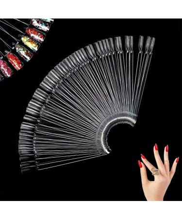 100 pieces nail tips nail display swatches nail nail polish display ring sticks display transparent nail art tips nail salon exercises transparent 100 pieces - Buy Online on GoSupps.com