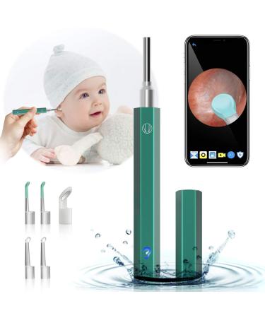 Ear Wax Removal Tool  Ear Wax Removal Kit with Camera  1080P HD Wireless Ear Otoscope with 6 LED Lights & IP67 Waterproof Earwax Removal Endoscope for iPhone  iPad & Android Smart Phones(Green)