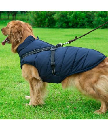 Buy Savlot Dark Blue Dog Jacket - Winter Vest with Chest Strap for Pets | Sleeveless Cotton Padded Coat - Ideal for Skiing - 1 Pack - Buy Online on GoSupps.com