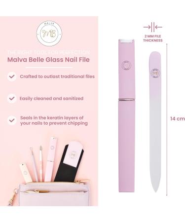 Belle Crystal Glass Nail File - Professional Salon Filing Tool for Natural Nails - Pastel Lilac 2mm - Buy Online on GoSupps.com