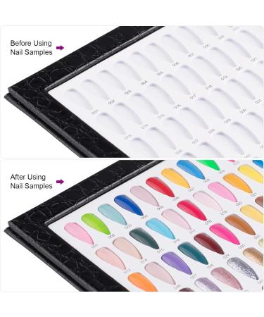 216 Colors Gel Polish Nail Colour Display Book with 240 False Nails Tips - Salon Sample Showing Tools - Black - Buy Online on GoSupps.com