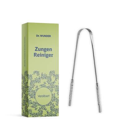 Dr.Wunder tongue cleaner: 100% surgical stainless steel silver -plated - of course antimicrobial |High quality tongue scraper |Improved oral hygiene and fresher breath |Recommended by dentists - Buy Online on GoSupps.com
