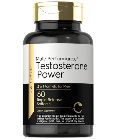 Carlyle Testosterone Power for Men | 60 Rapid Release Softgels | Non-GMO Gluten Free Supplement