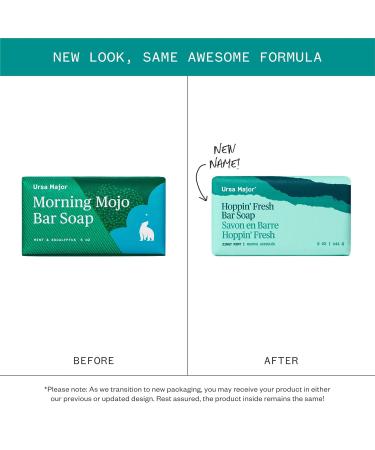 Ursa Major Morning Mojo Bar Soap 2-Pack - Exfoliating Soap with Peppermint, Eucalyptus, and Rosemary for Men and Women - 5 oz - Buy Online on GoSupps.com