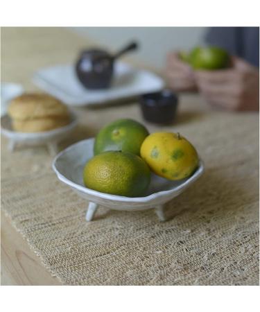 Fruit Bowl Salad Bowl Round Ceramic High-Footed Fruit Plate Snack Dessert Plate Seasoning Plate Tea Plate Dinner Plate Kitchen Storage Plate Fruit Bowl for Kitchen Counter (Color : Black) (White) - Buy Online on GoSupps.com