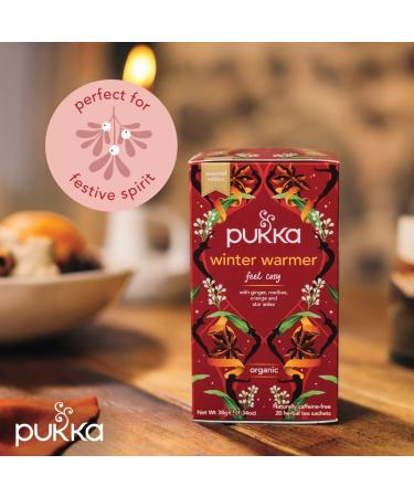 Pukka Herbs | Winter Warmer Organic Herbal Tea | Limited Edition | Ginger Cinnamon Clove Orange | Perfect For Festive Spirit | 4 packs | 80 Sachets - Buy Online on GoSupps.com