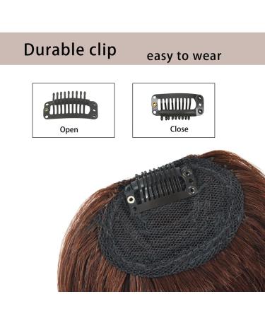 Clip in Bangs One Piece Ponytail - 100% Remy Human Hair for Women & Girls | French Bangs in Dark Brown - Buy Online on GoSupps.com