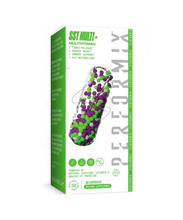 Performix SST Multi+ - Multivitamin - Immune Support and Fat Metabolism - Natural Energy Boost - Caffeine Folic Acid Biotin Vitamin D C A B1 and Vitamin E - Timed Release - Women and Men -60 Ct - Buy Online on GoSupps.com