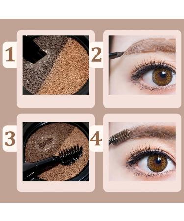 Eyebrow paste and eyeliner with stamp 2 in 1 waterresistant powder and cream Doublesided brush New eyebrow color Brown - Buy Online on GoSupps.com