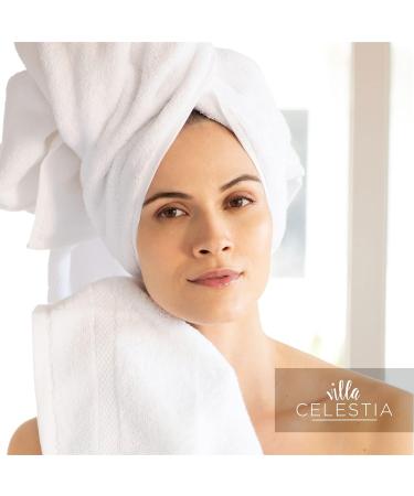 Villa Celestia Premium 100% Cotton White Wash Cloths for Body and Face - Luxury Face Towels 650 GSM (Pack of 6) - Buy Online on GoSupps.com