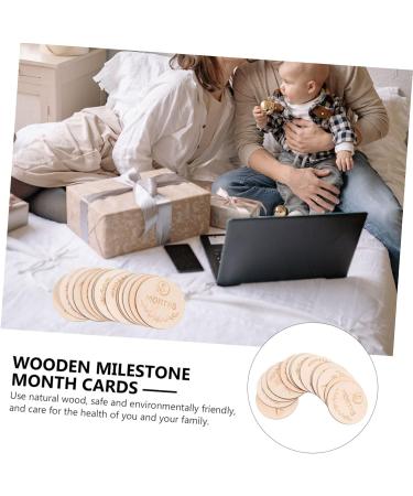 Ukcoco Baby Toys | 14-Piece Milestone Discs & Biting Toys for Newborns | Durable Wooden Baby Memory Set - Buy Online on GoSupps.com