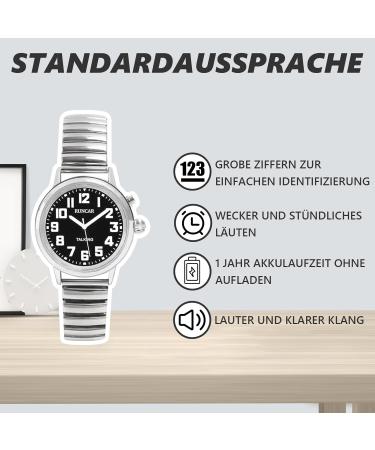 RUNCAR Talking Watch for Blind Seniors - Loud Voice German Speaking Ideal Gift for Women & Parents - Buy Online on GoSupps.com