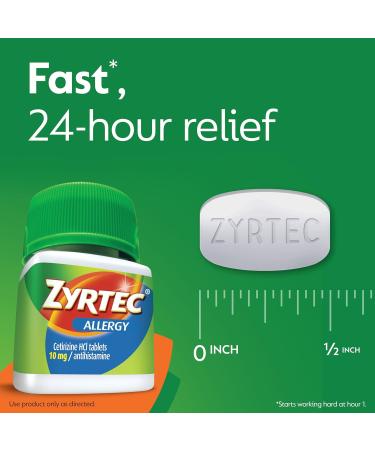 Zyrtec 24 Hour Allergy Relief Tablets - 10 mg Cetirizine HCl - Value Pack 90 ct + Travel Packs - Indoor & Outdoor Allergy Medicine - International Shipping Available - Buy Online on GoSupps.com