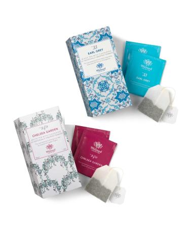 Whittard Whittard | White Tea with Rose Petal Flavor | Earl Grey Black Tea with Bergamot Flavor | Mixed Flavor Tea - 2 x 25 Filters (2 x 50g)