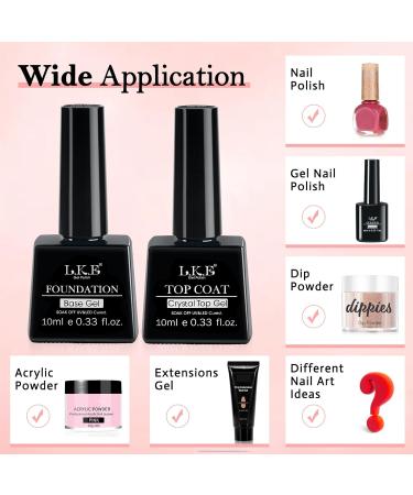 Buy LKE No Wipe Gel Top & Base Coat Set - Long Lasting Glossy Finish for DIY & Salon Nail Art - International Shipping Available - Buy Online on GoSupps.com