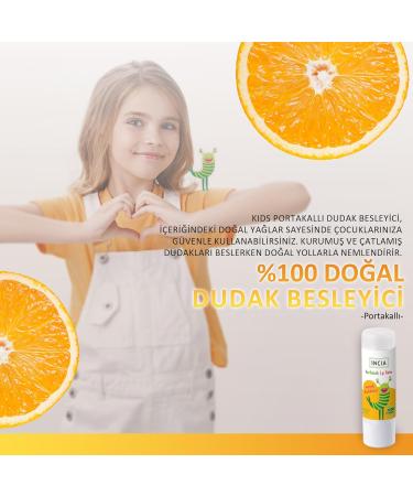 INCIA Kids Moisturizing Natural Orange Lip Balm with Shea Butter 6g - Buy Online on GoSupps.com