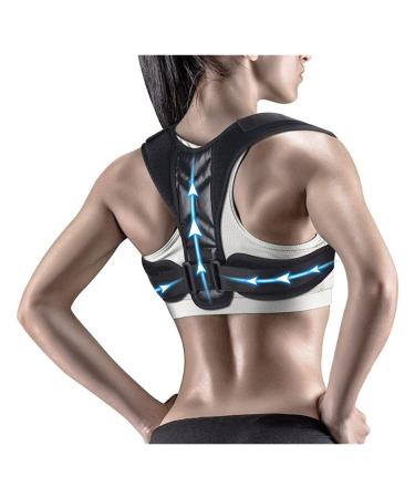 Adjustable Anti-hunchback Posture Correction Belt Upper Back Support Belt Sitting Posture Corrector Clavicle Spine Shoulder Braces Correction lofty ambition Black XL/X