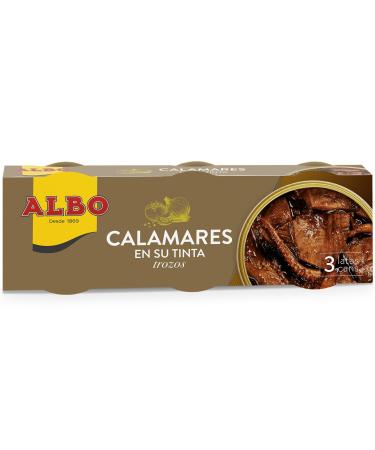 Albo - Calamares en su Tinta - Slices - Perfect for Tapas - 3 boxes of 65 Grams - 195 Grams