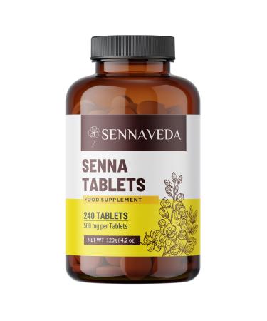 Sennaveda Senna Tablets 240 nos Made with Senna Leaf Powder Laxatives Digestive Health Detox Cleanse Senna Leaf Powder Tablet